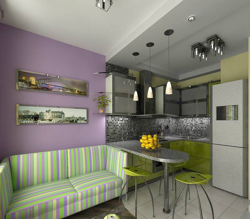Кухня цвета лайм: с каким интерьером сочетается глянцевая с белым фасадом