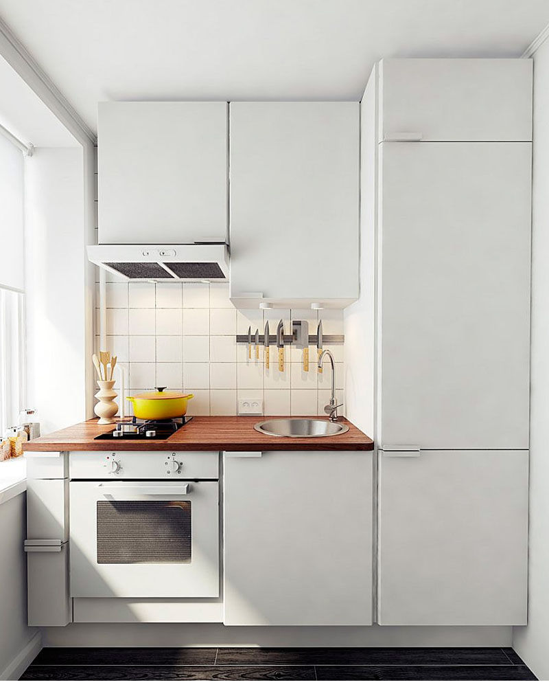 Кухонный гарнитур для маленькой кухни: узкий, компактный и экономичный дизайн