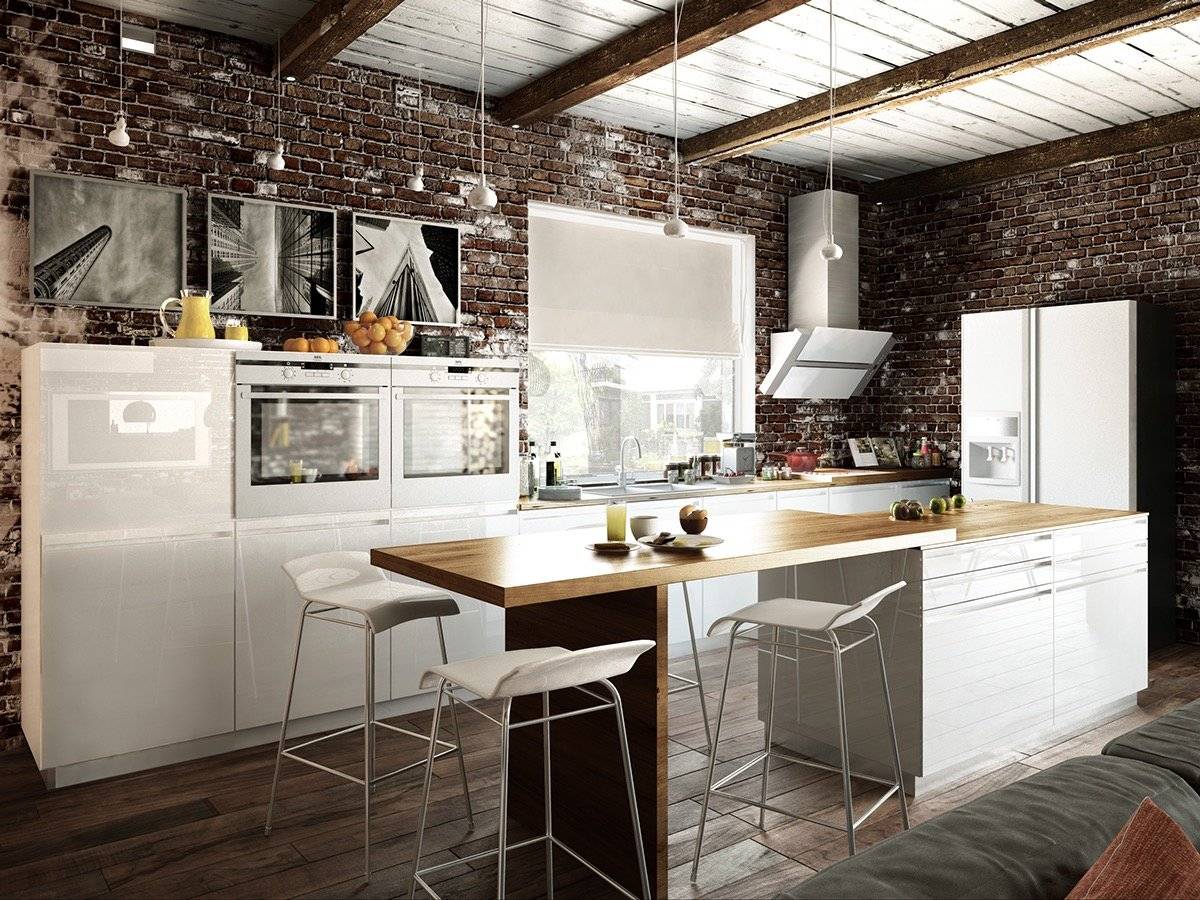 Кухни в стиле лофт: фото интересных дизайн-проектов интерьера, плитка