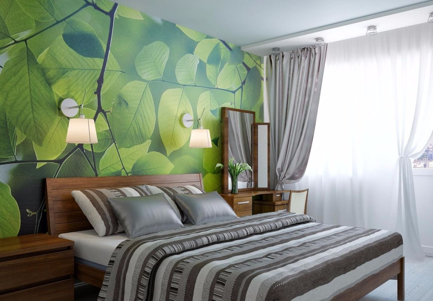 Зеленая спальня - 175 фото вариантов идеального сочетания