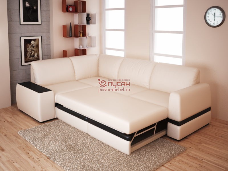 Угловые диваны со спальным местом для гостиной: консутрукции, размеры, модельный ряд и фото