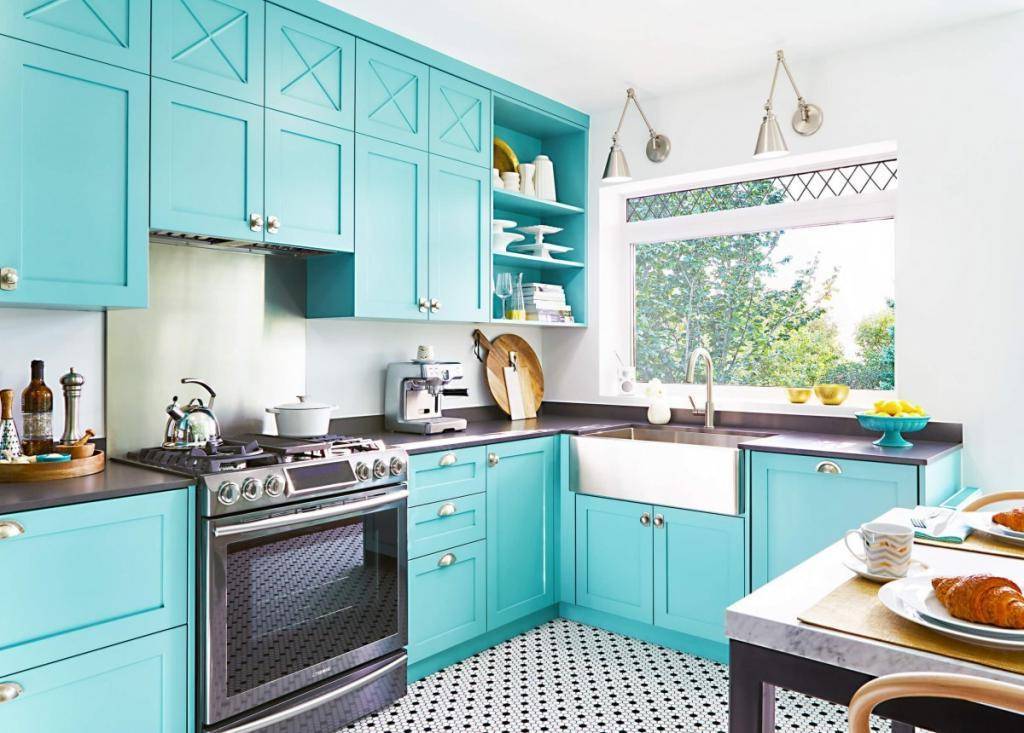 Голубая кухня: 50 фото идей кухонного интерьера и гарнитура в голубых тонах