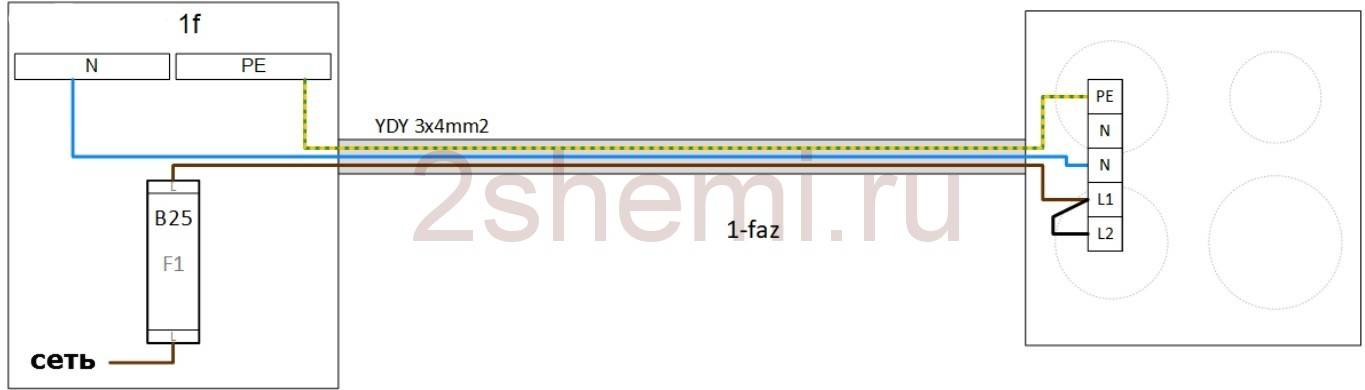 Схема подключения индукционной плиты 380в