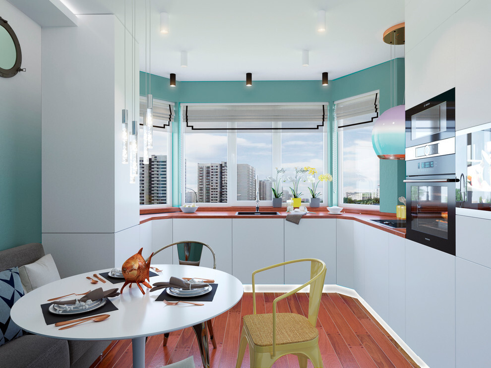 Кухня с эркером: 50 реальных фото интерьеров, идеи дизайна в домах п-44т
