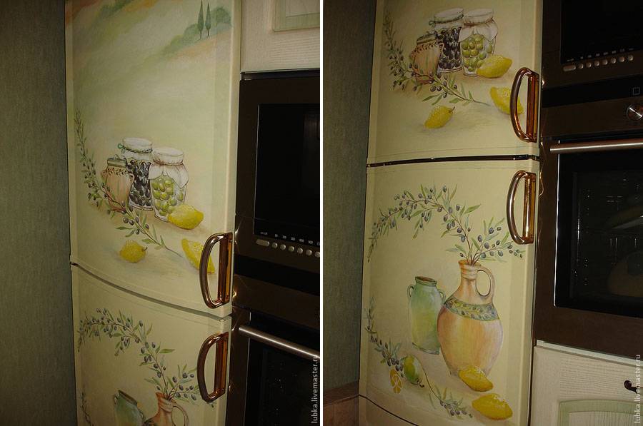 Чем можно покрасить холодильник: рисунки, декупаж и другие способы дизайна, видео и фото  | mirnadivane.ru