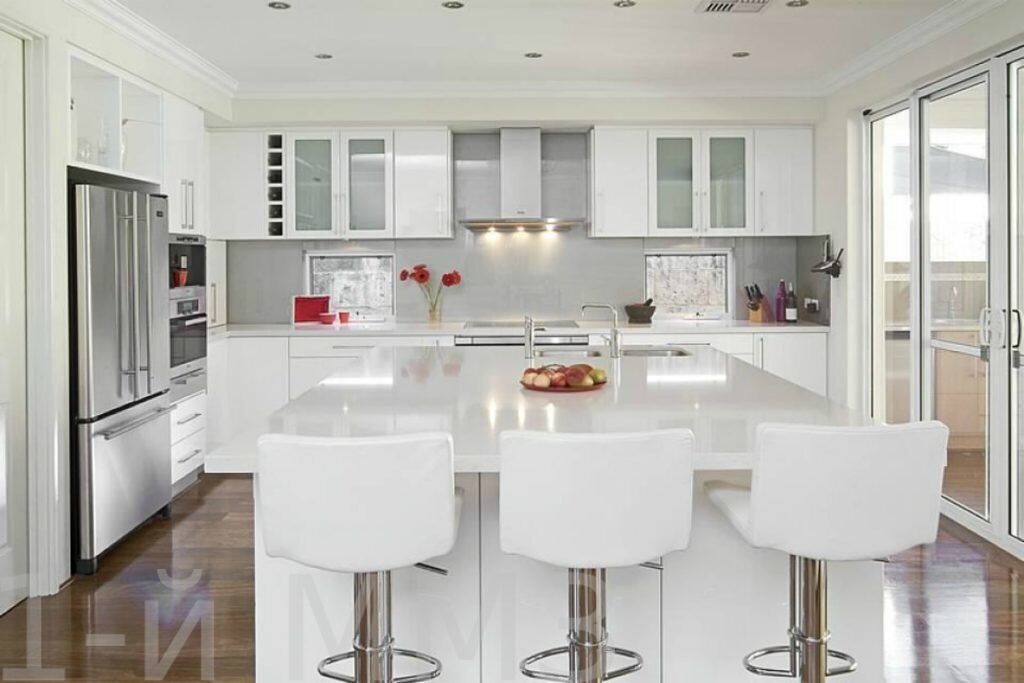 Белая кухня с белой столешницей: 145+ (фото) для вашего дизайна