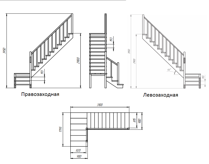 Лестница поворотная на второй этаж: виды и варианты изготовления