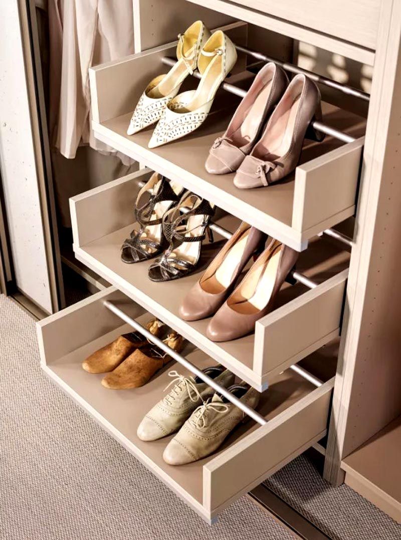 Хранение обуви в гардеробной идеи