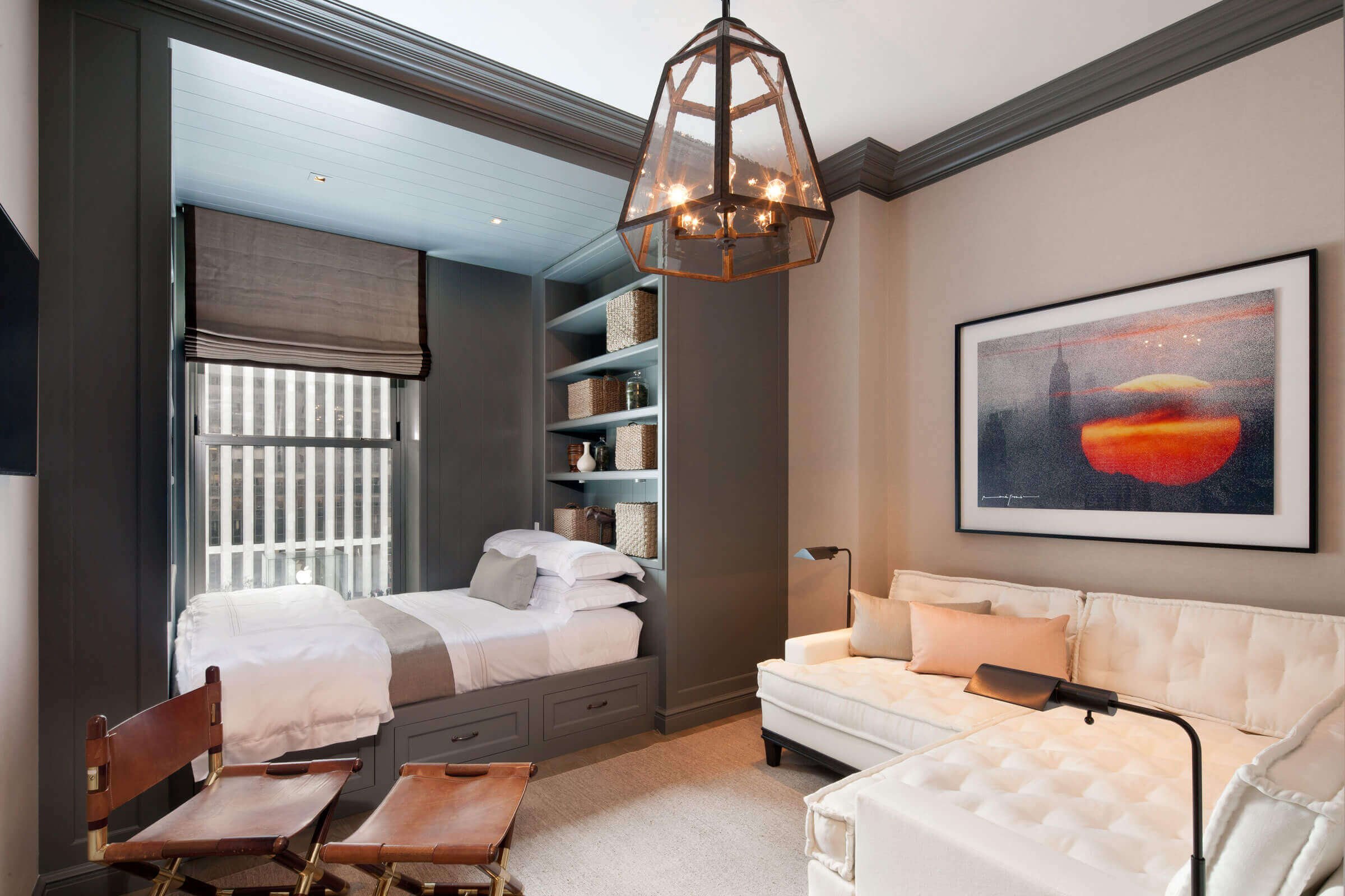 Дизайн комнаты гостиной-спальни 17 кв. м. — 50 фото, зонирование интерьера