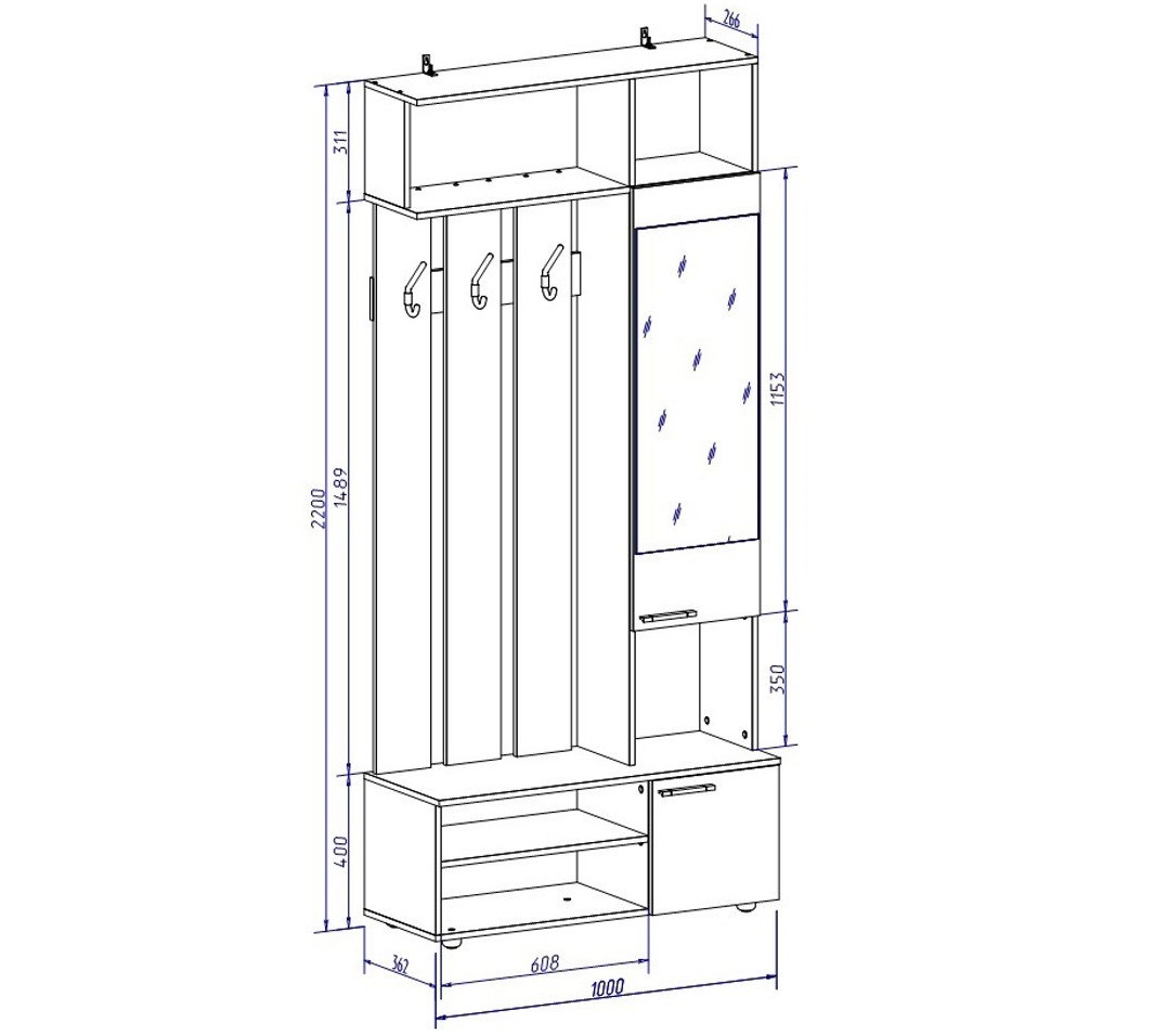 Шкаф прихожая милан хофф