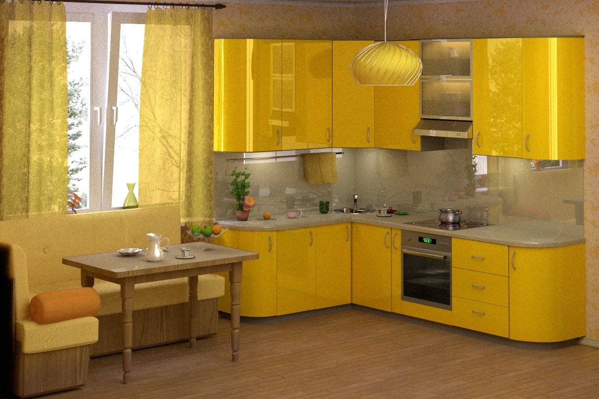 Желтая кухня в интерьере фото