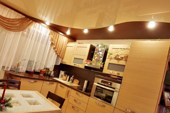 Схемы расположения точечных светильников на кухне
