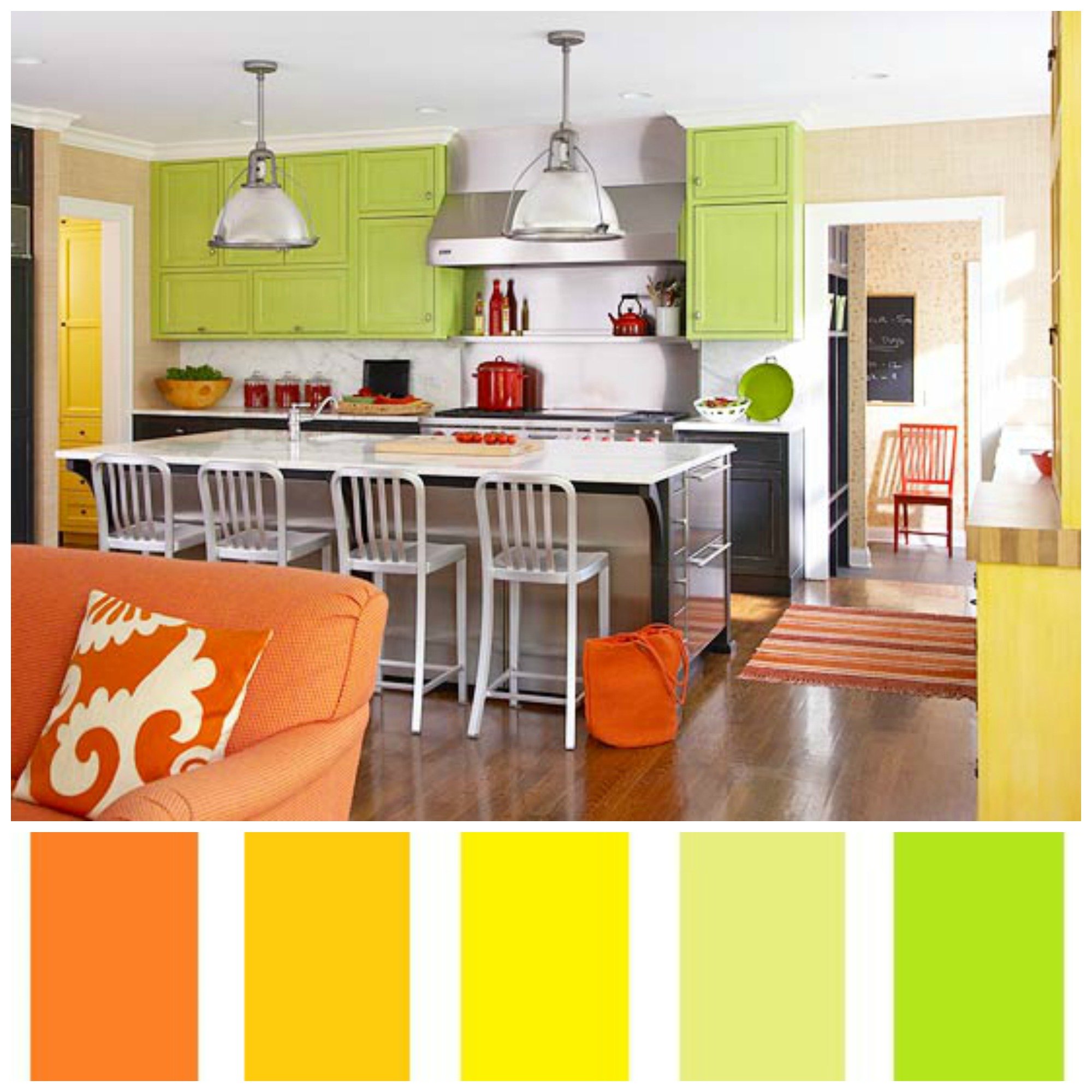 Как подобрать сочетание цветов в интерьере кухни (60 фото)