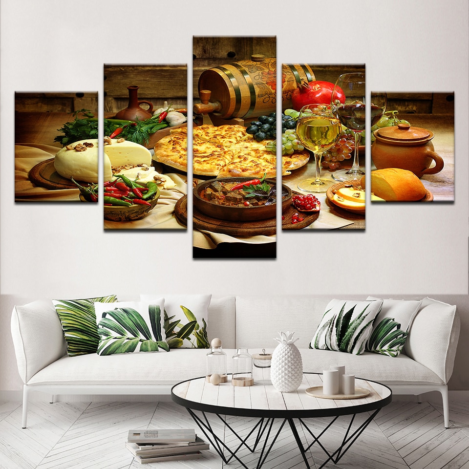 Картины для кухни: способы оформления стен с помощью изображений — статьи — кухнипроф.ру