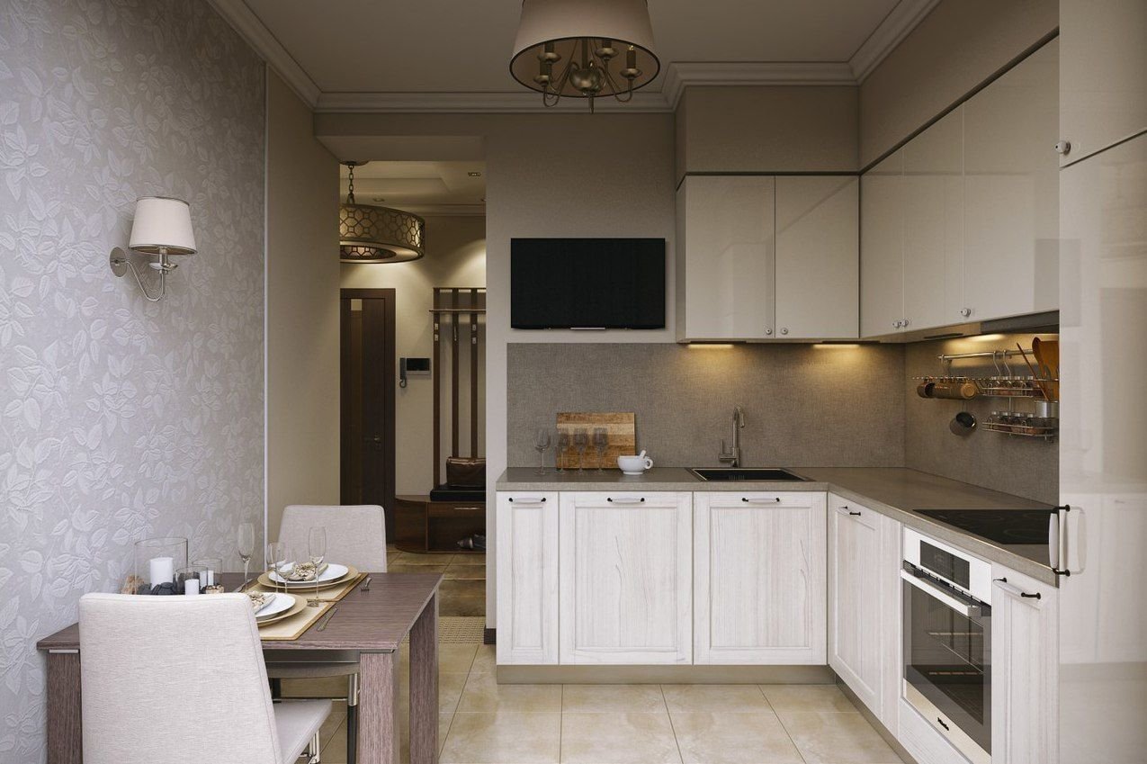 Кухня-гостиная 20 кв. м: дизайн, реальные фото с зонированием, интерьер и планировка прямоугольной комнаты в частном доме, с двумя окнами, балконом