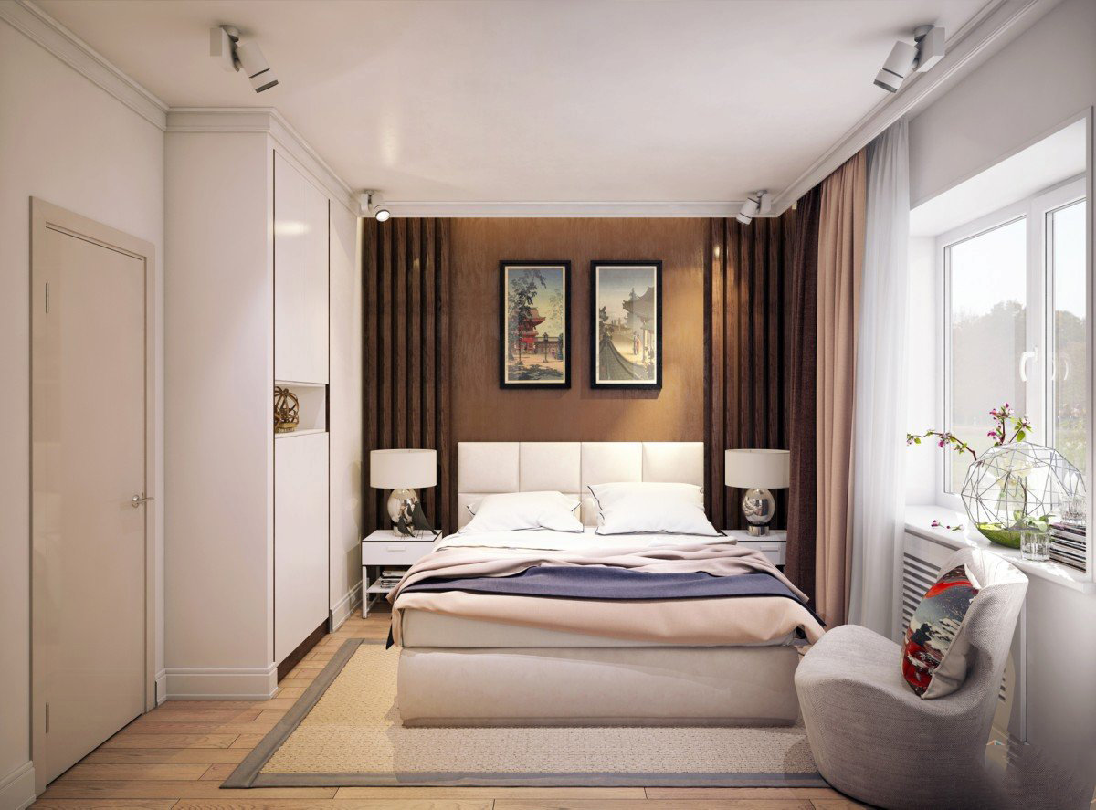Спальня 6 кв м: дизайн интерьера +50 фото