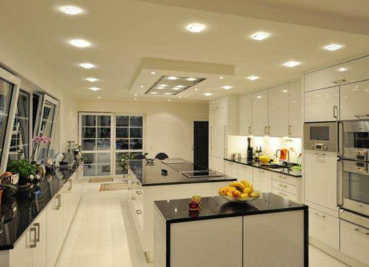 Точечные светильники на кухне: как расположить точечный свет на кухне