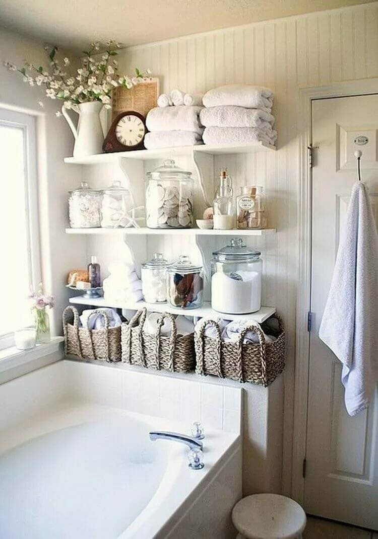Хранение в ванной: идеи, советы (40 фото)