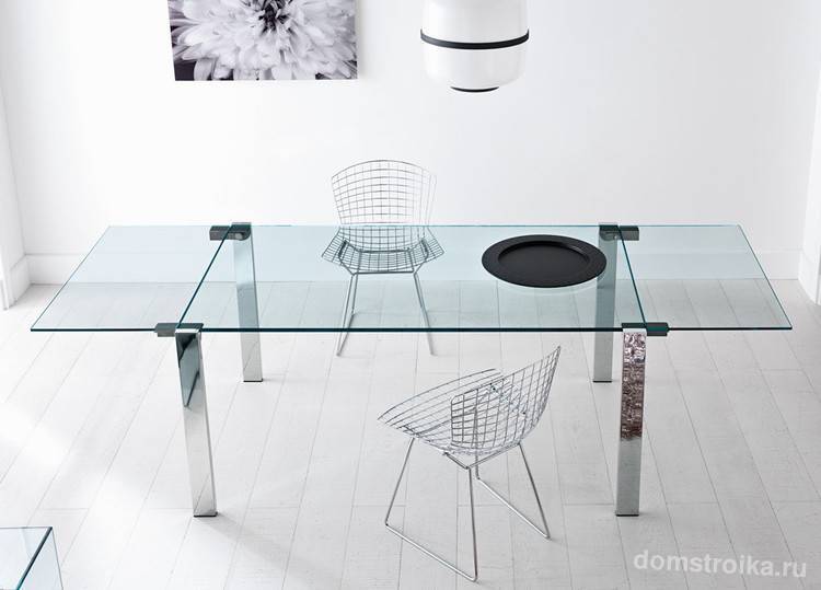 Стеклянные столы для кухни. как выбрать стол на кухню из стекла? фото дизайна кухни со стекляными столами.