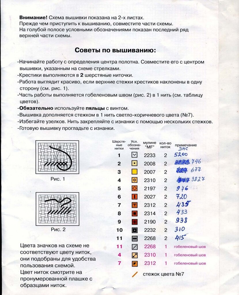 Как подобрать нитки для вышивки крестом по схеме