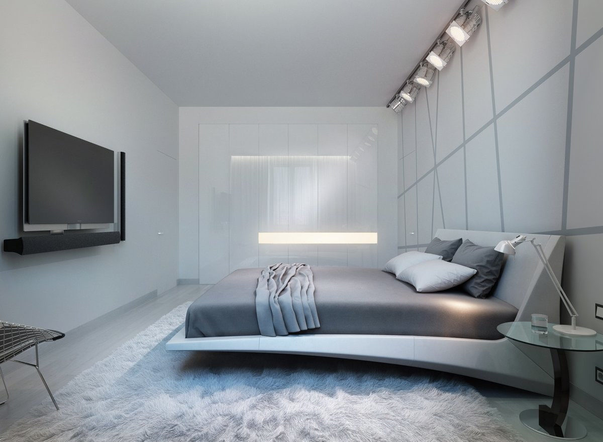 25 дизайнов спальни в стиле хай-тек