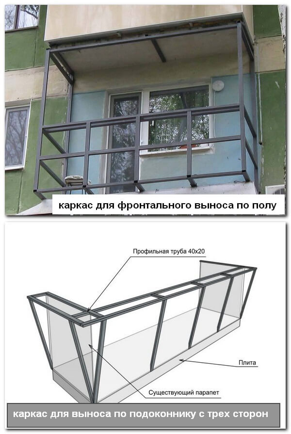 Расширение балконов и лоджий: остекление с выносом по подоконнику и полу, особенности согласования и фотогалерея реализованных проектов