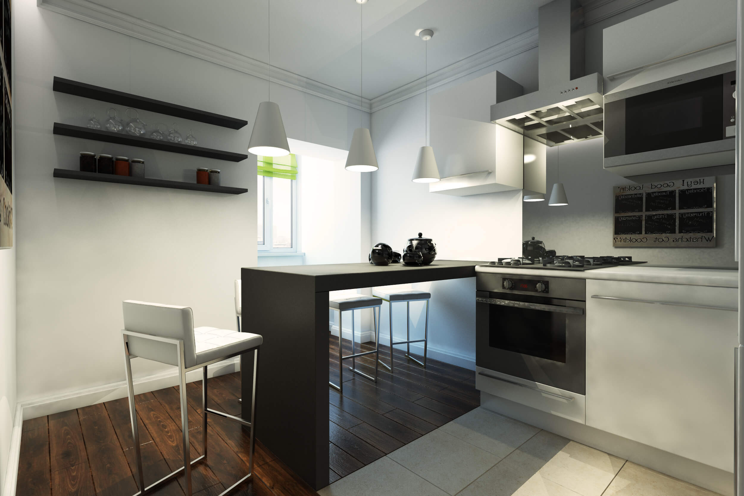 Идеи дизайна маленькой кухни (9 квадратов) с фотографиями