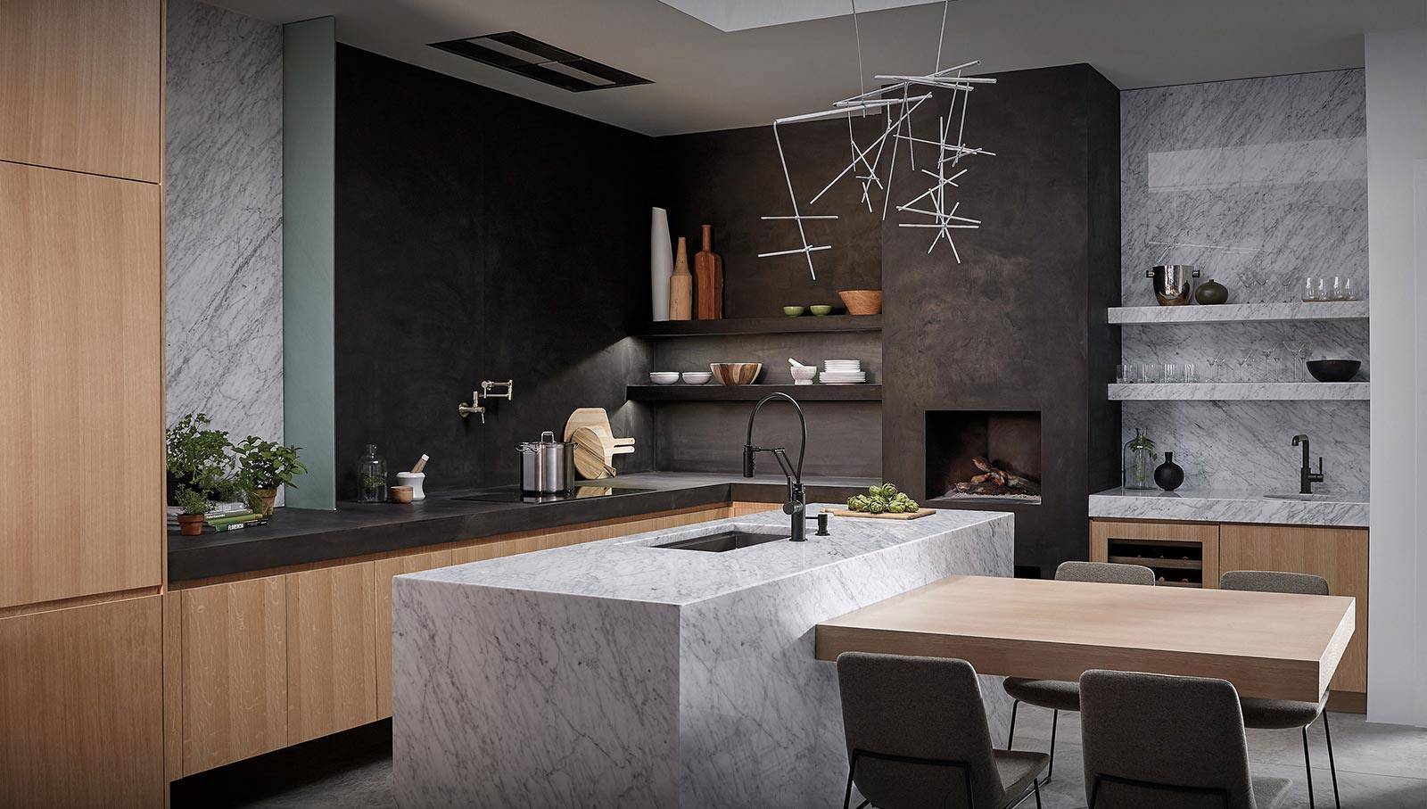 Монолитная кухня из бетона – новое веяние в дизайне интерьеров