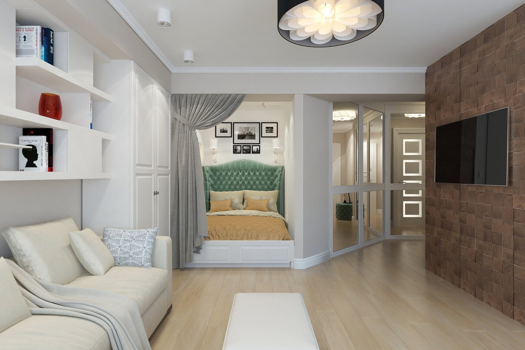 Дизайн гостиной спальни 18 квадратов, фото лучших вариантов