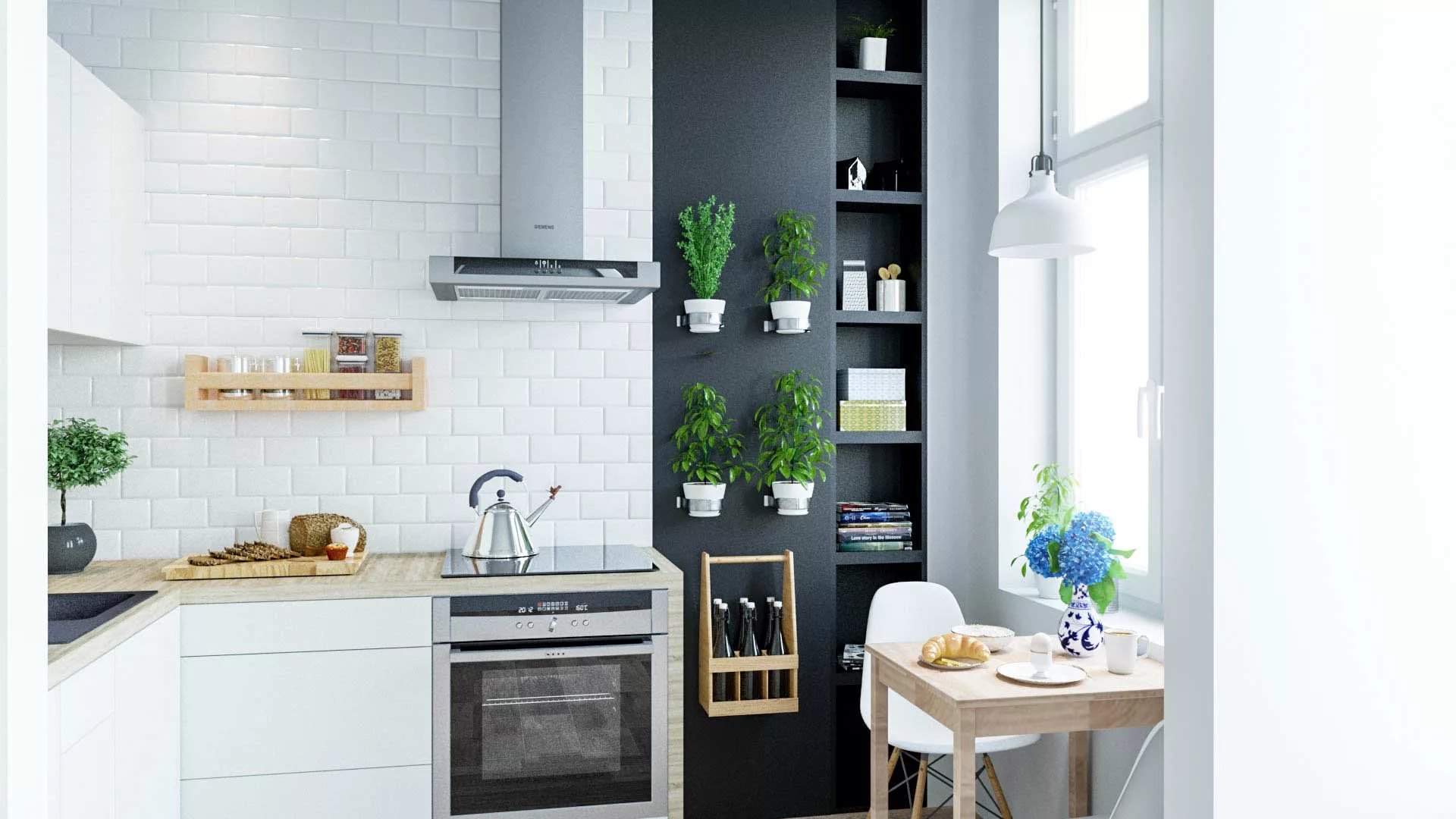 Кухни без верхних шкафов – фото, дизайн