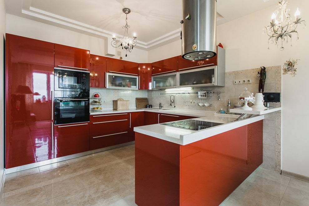 Красная кухня: 145 фото лучших советов по дизайну и обзор удачных сочетаний кухни