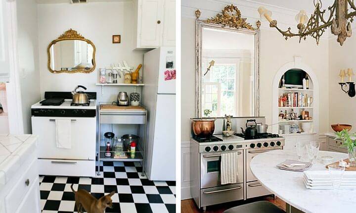 Зеркало на кухне: 7 лучших примеров размещения с фото