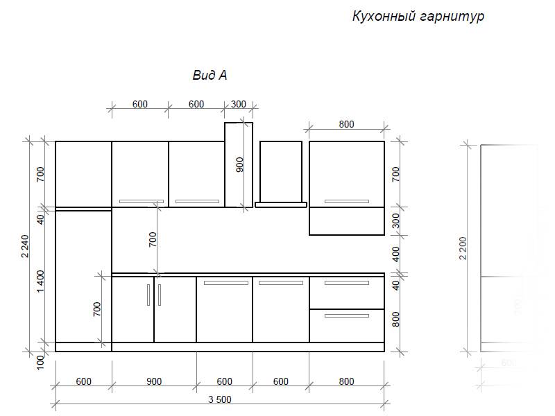 Схема гарнитура кухни - 86 фото