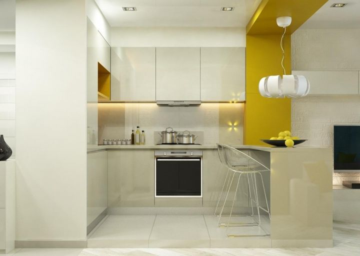 Дизайн белой кухни с барной стойкой (50+ реальных фото примеров)