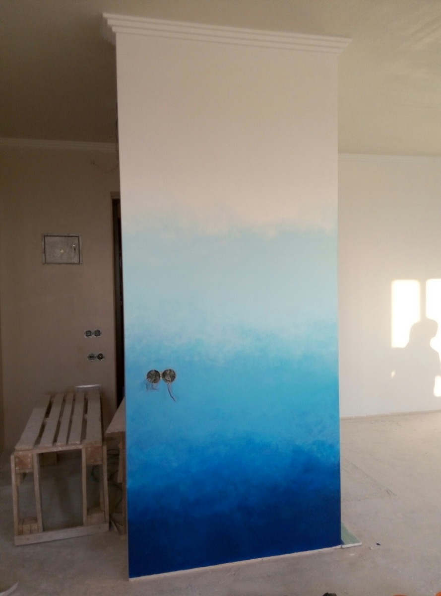 Покраска стены в технике омбре, или градиентная покраска. нескучные стены: эффект омбре как сделать плавный переход цвета на стене