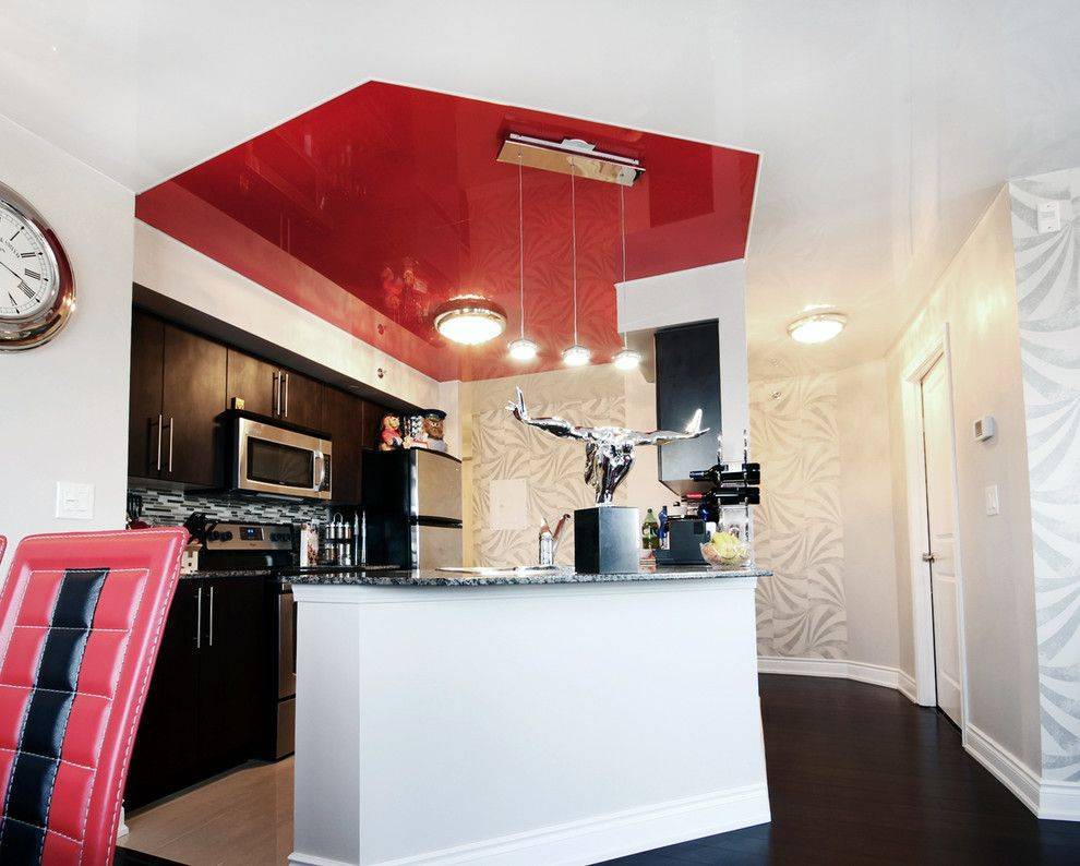 Потолок из гипсокартона на кухне: 80 фото-идей
