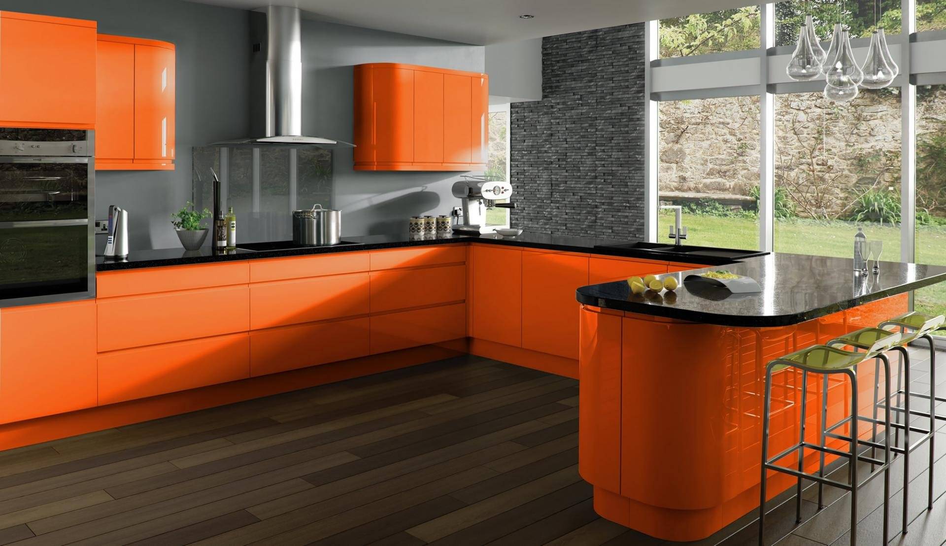 Дизайн кухни оранжевого цвета: реальные фото примеры
