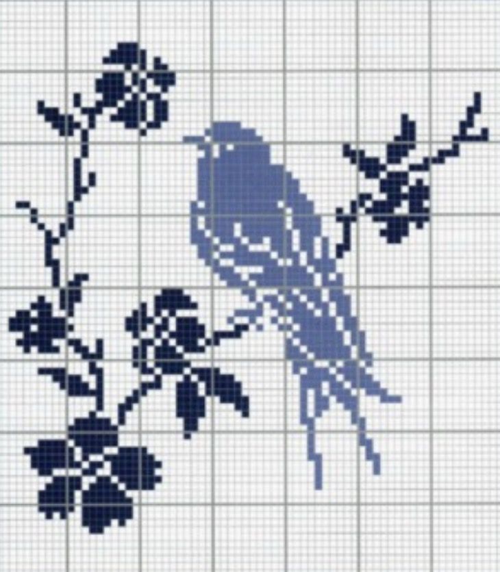 Вышивка птицы крестиком схемы: бесплатная жар-птица на ветке, наборы с цветами счастья, черно-белые скачать | онлайн-журнал о ремонте и дизайне