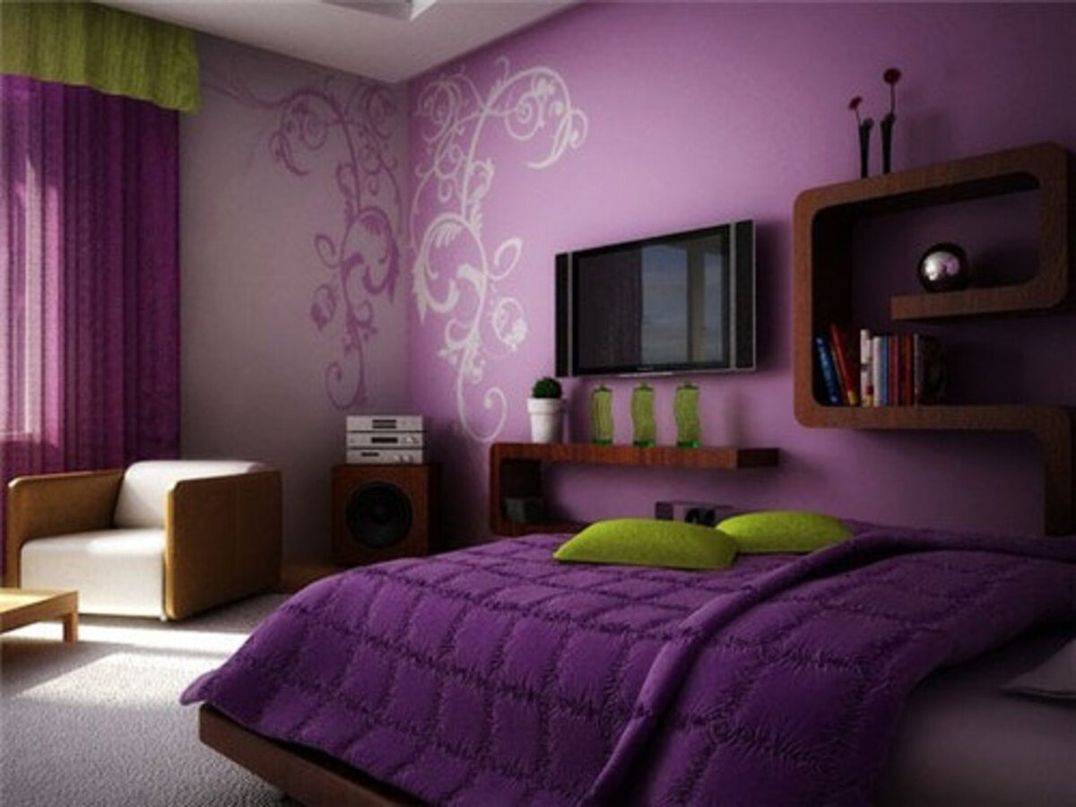 Фиолетовые обои: для стен в интерьере, фото цветов темной комнаты, рисунки и узоры, ультрафиолетовые