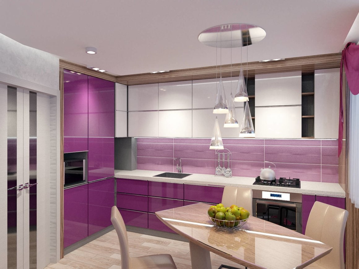 Фиолетовая кухня: яркие примеры сочетания цветов. 140 фото идей дизайна кухни в фиолетовых тонах