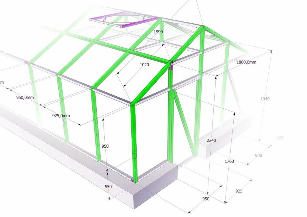 Конструкции теплиц из поликарбоната: размеры и фото формы
