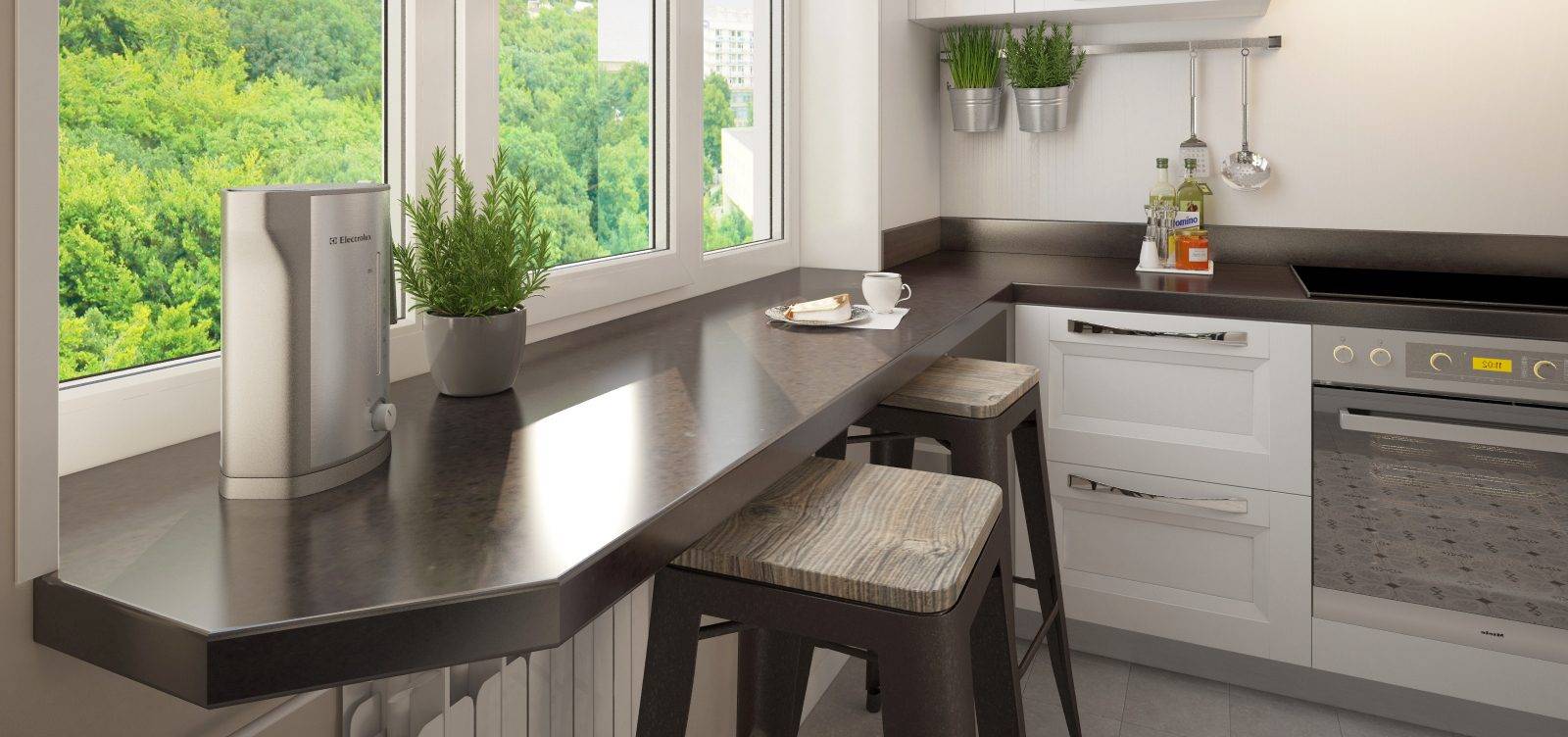 Подоконник-столешница на кухне: варианты создания дополнительного пространства – советы по ремонту