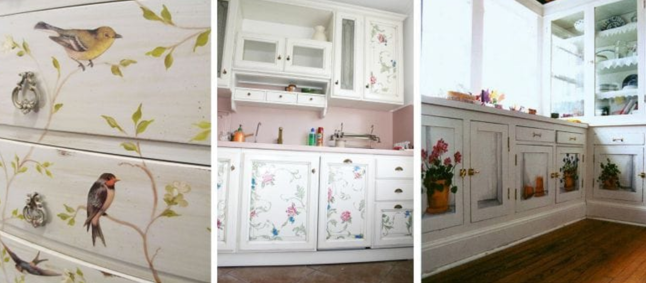 Как обновить старую мебель на кухне своими руками: покраска, декор, ротанг, оклейка, видео-инструкция, замена фасадов, фото, советы дизайнеров