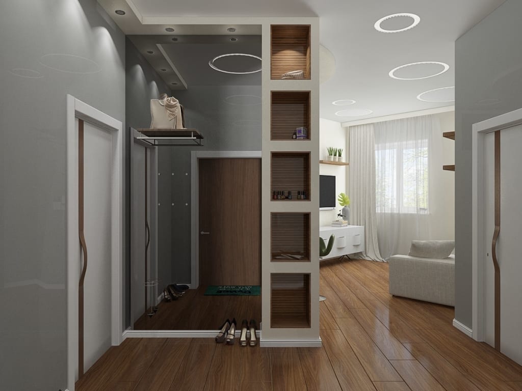 Дизайн коридора в однокомнатной квартире — фото, варианты планировки
