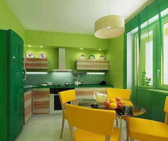Кухонный гарнитур цвета лайм — фото в интерьере — блог о строительстве и ремонте