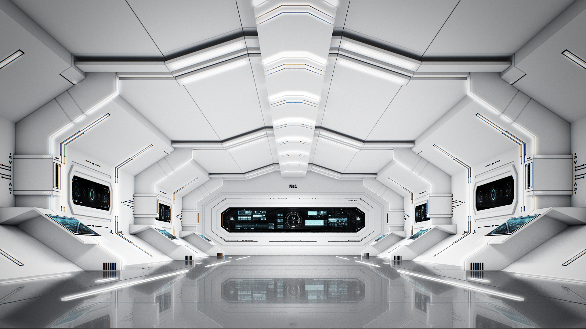 Космический корабль Sci Fi концепт интерьер