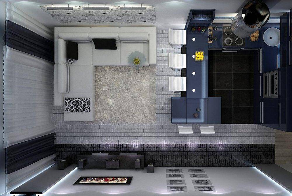 Совмещенная кухня-гостиная 16 квадратов: идеи дизайна