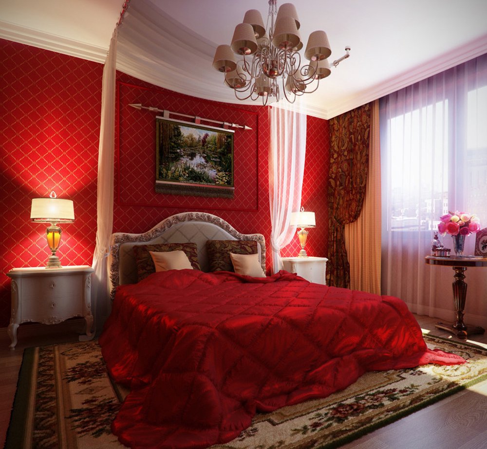 Красная спальня: утопия или реальность? - 95 фото примеров