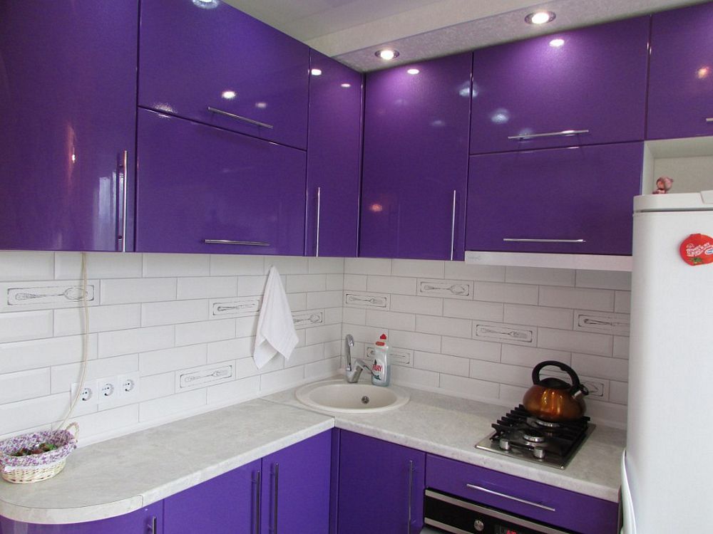 Кухня фиолетового цвета: стильный дизайн, сочетание цветов (100 фото)