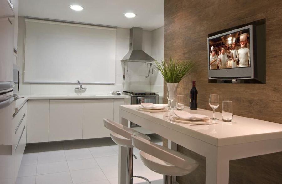 Как расположить телевизор на кухне: 4 варианта размещения фото в интерьере